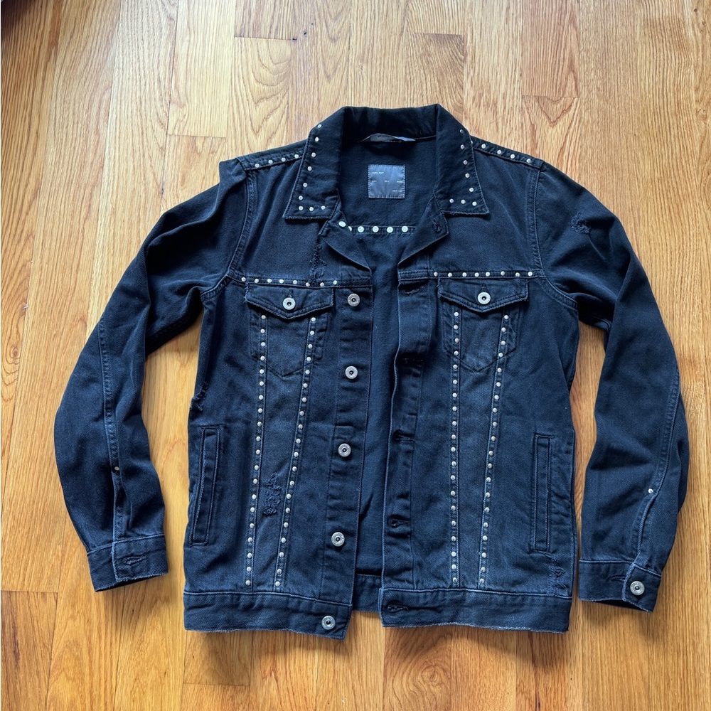 Zara Charcoal Studded Jacket